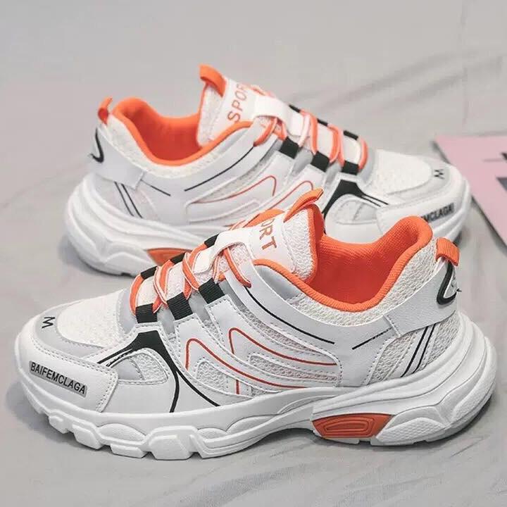GIÀY SNEAKER NỮ CHỮ M TRẮG CAM SIÊU HÓT