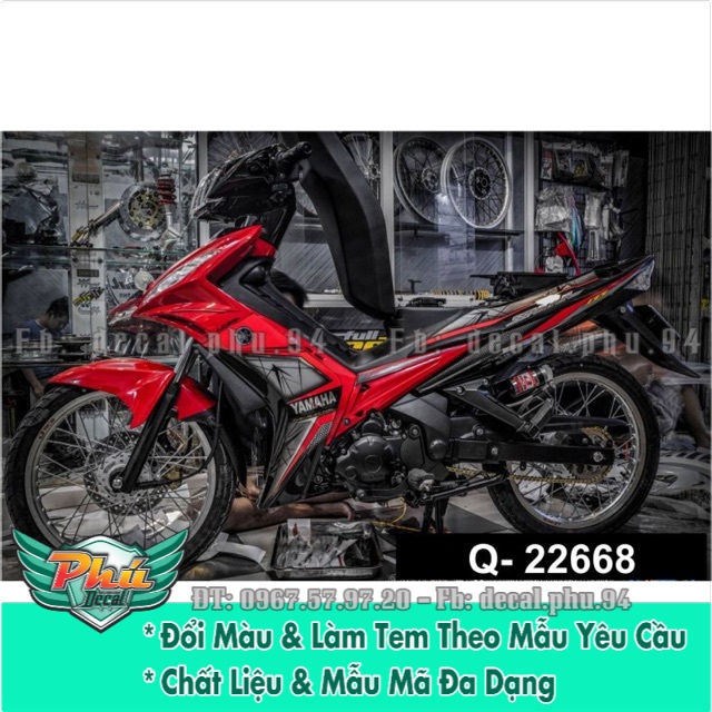 Tem rời exciter 135 2006 đến 2010 đỏ đen bạc