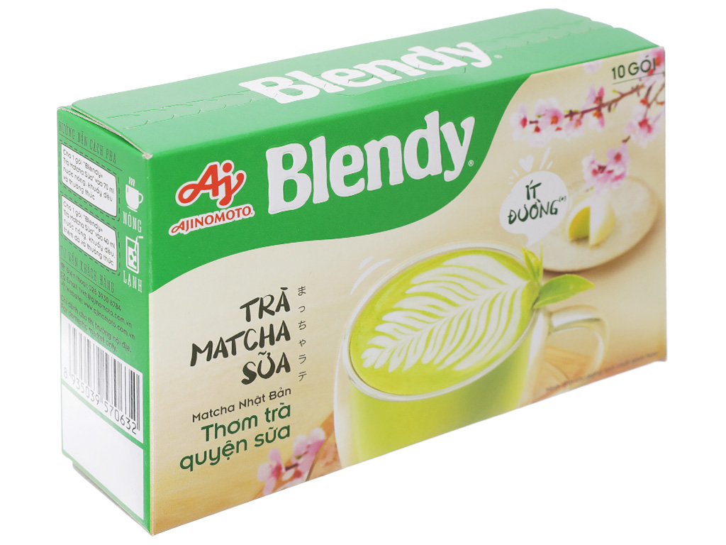 TRÀ SỮA BLENDY MATCHA ÍT ĐƯỜNG HỘP 10 GÓI x 16GR - 70632