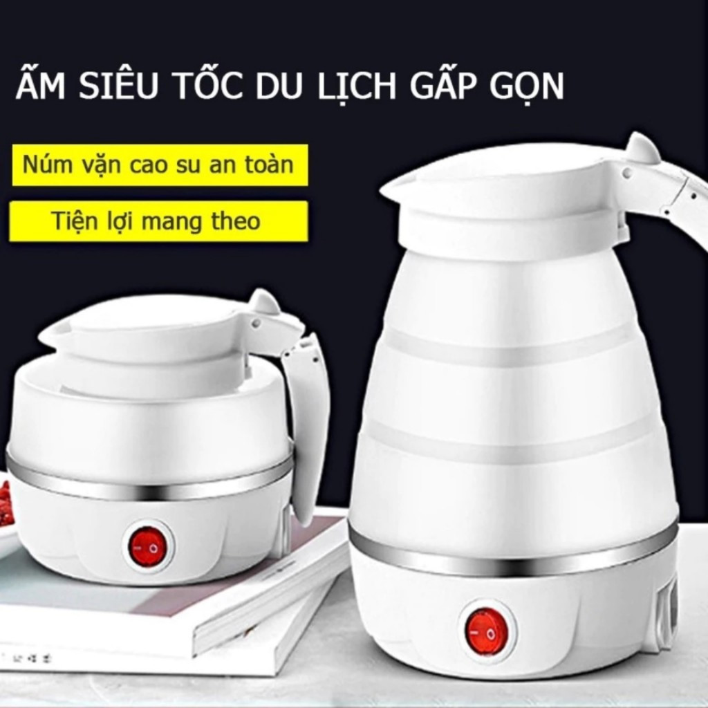 Ấm đun nước mini có thể gấp gọn tiện lợi cho du lịch dung tích 500ml nhỏ gọn mang đi