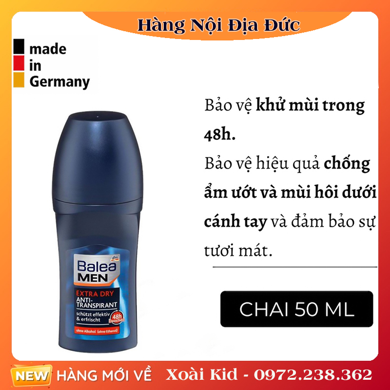 [Hàng nội địa Đức] Lăn khử mùi Balea men của Đức