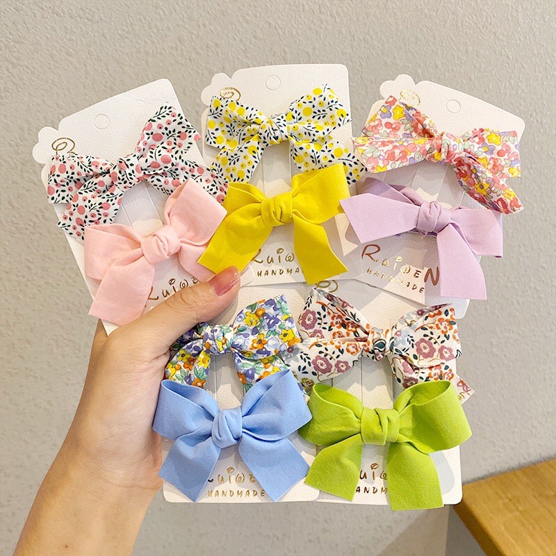 Set Nơ Kẹp Tóc Siêu Xinh Cho Bé Yêu