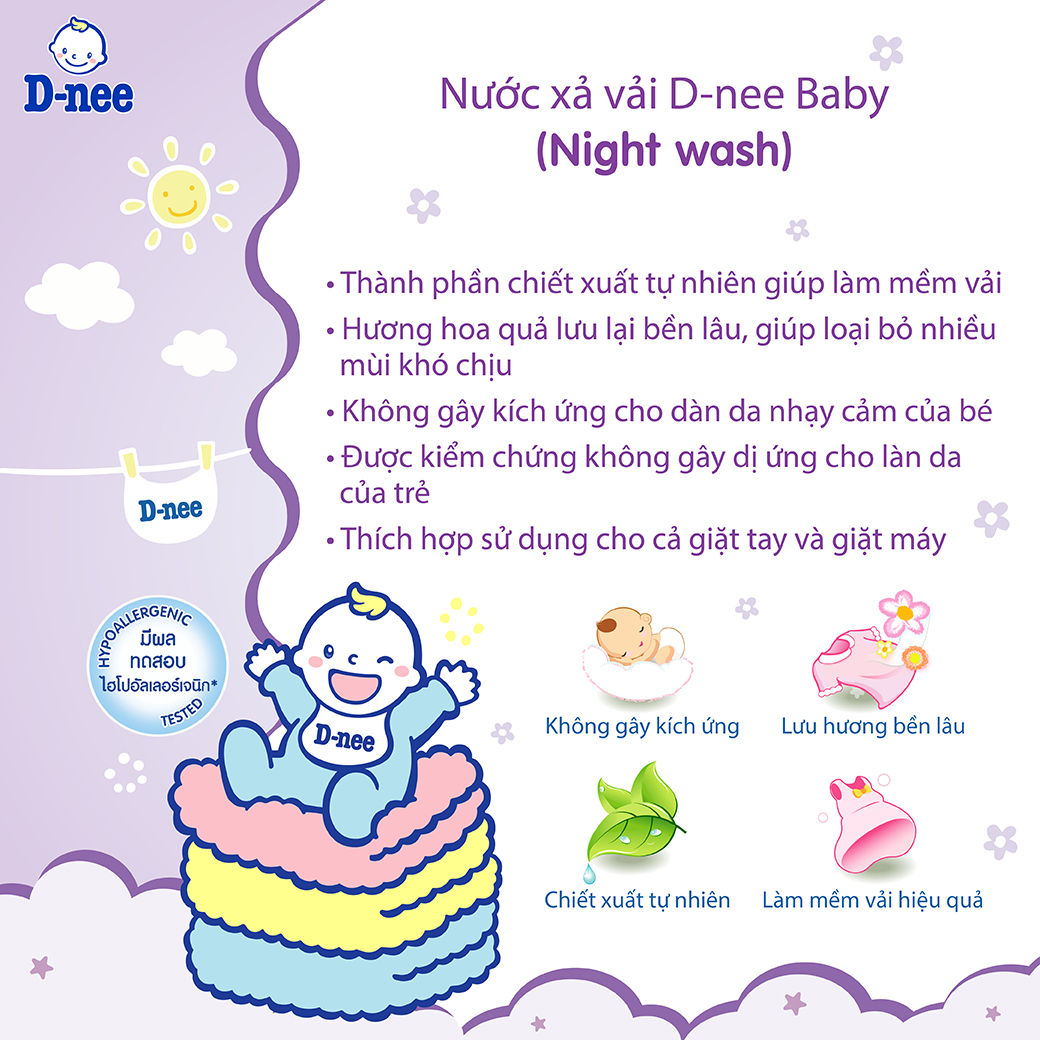 Nước xả vải D-nee cho trẻ sơ sinh, thơm lâu, giúp quần áo mềm mại phù hợp cho làn da nhạy cảm -Can 2800ml- 3 Hương thơm