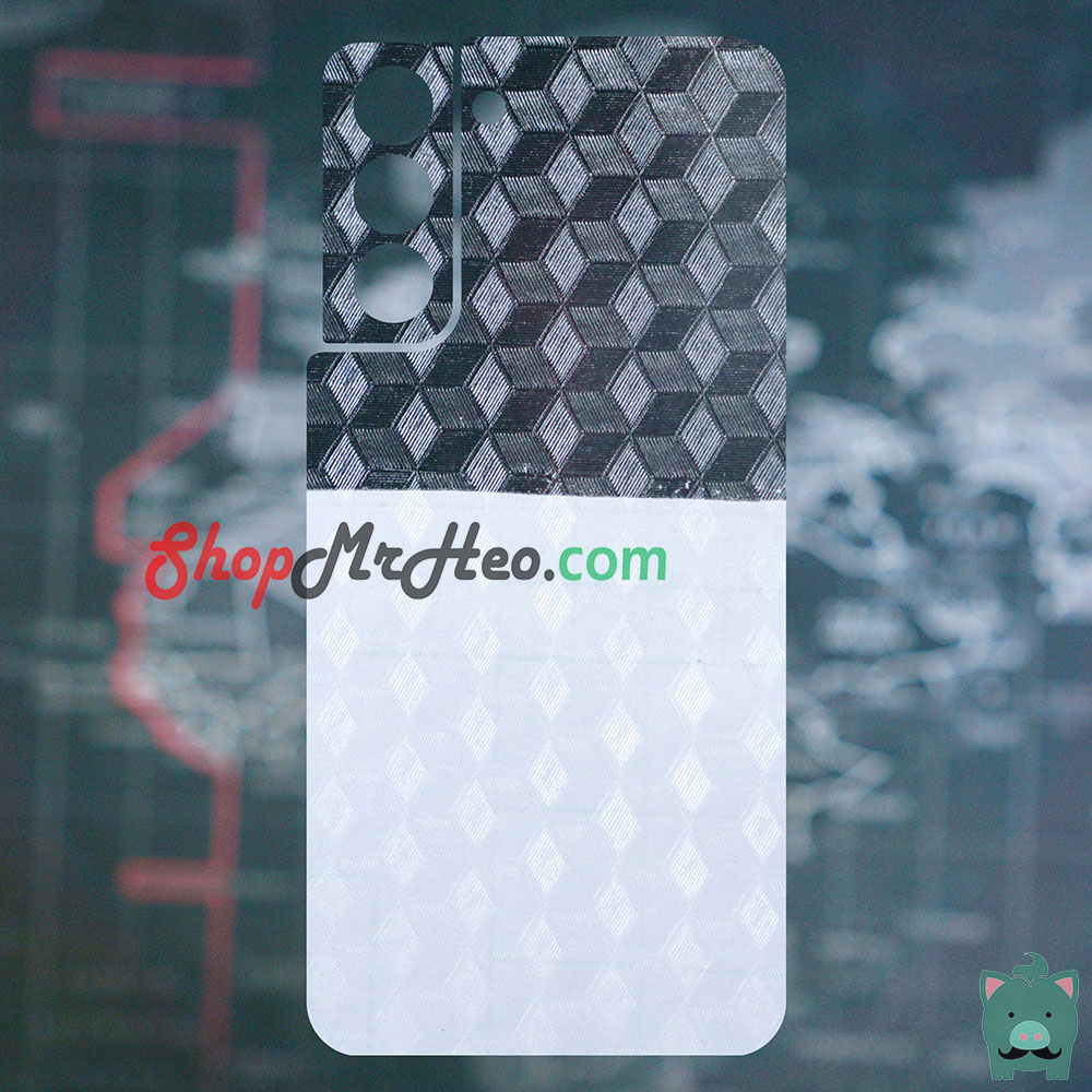 Skin dán mặt sau lưng vân 3d samsung galaxy s21 - s21+ - s21 plus - s21 ultra - carbon hình hộp nhám vân da