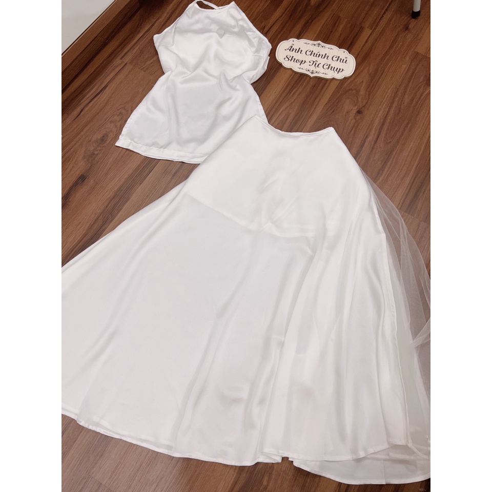 Đầm maxi đi biển Phi Satin Có Sẵn