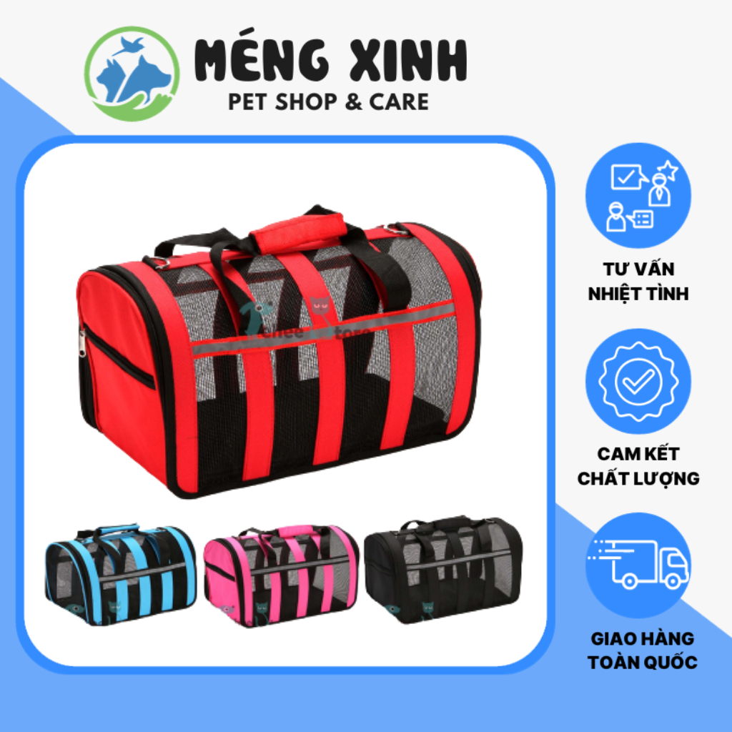Túi lưới vận chuyển chó mèo túi vận chuyển chó mèo dạng lưới thoáng mát - méng xinh