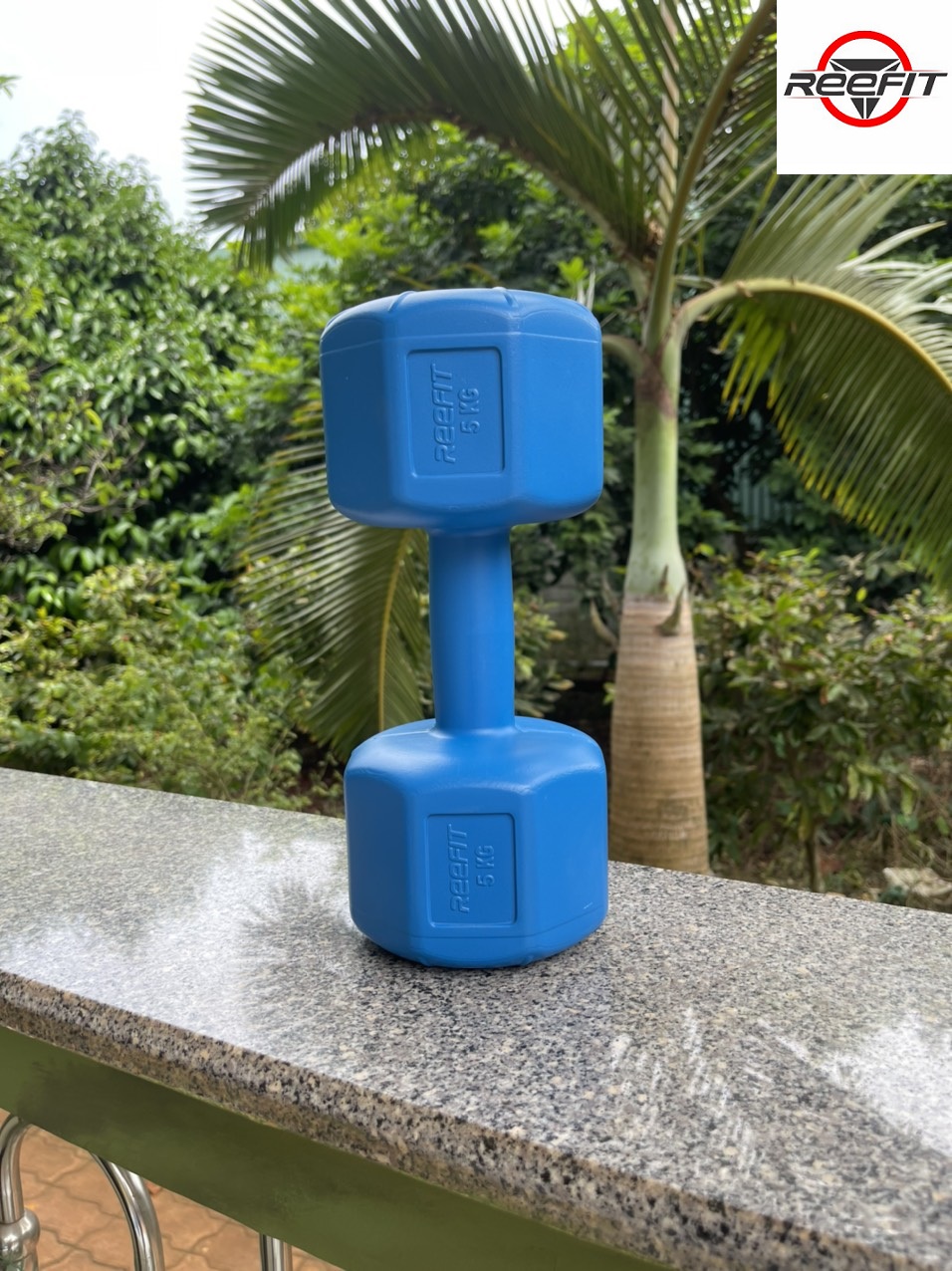Tạ tay nhựa bát giác 5kg Reefit đã có ruột (1 cái)