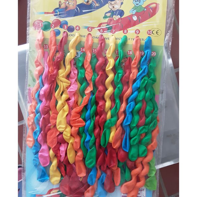 Sỉ - vỉ 30 quả bóng bay dài xoắn