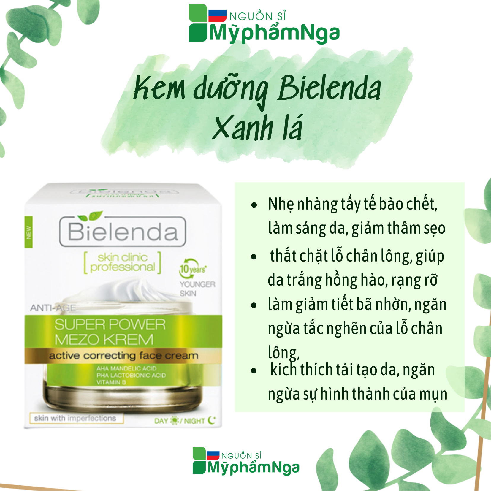 Kem dưỡng Bielenda Xanh lá