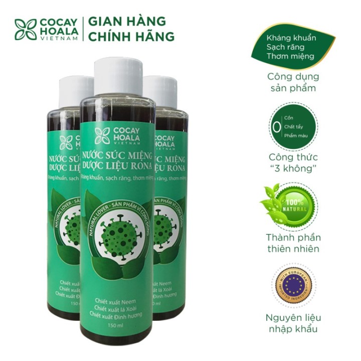 [HCM]Nước súc miệng dược liệu Rona Cocayhoala (150ml)