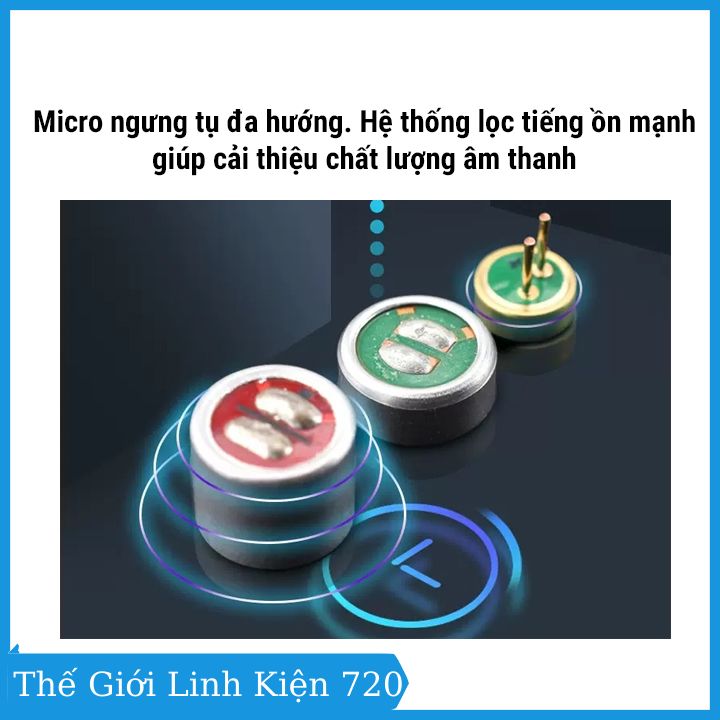 Micro cảm biến âm thanh 9x7mm có phân cực độ nhạy 52db