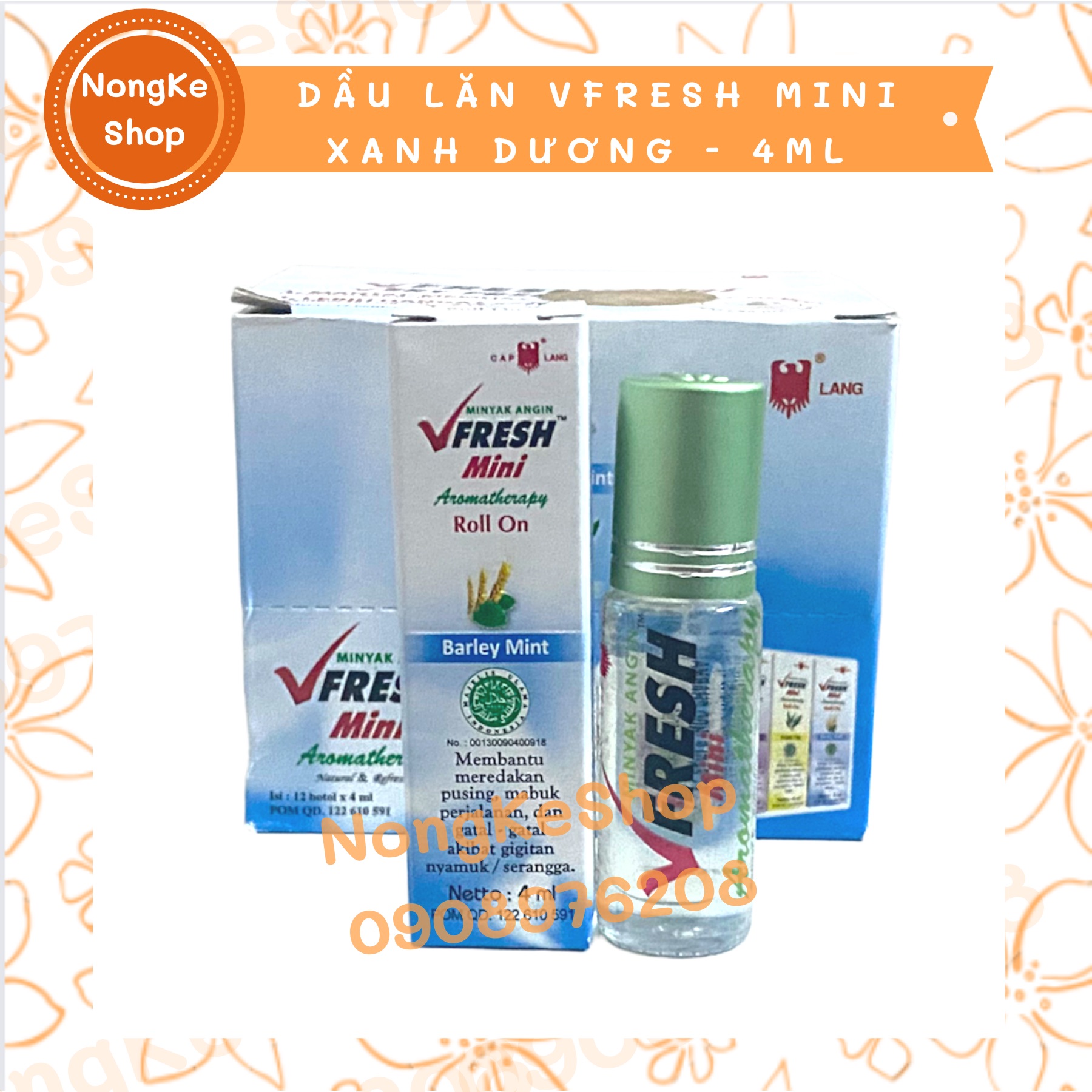[HCM] Dầu gió lăn Vfresh mini 4ml