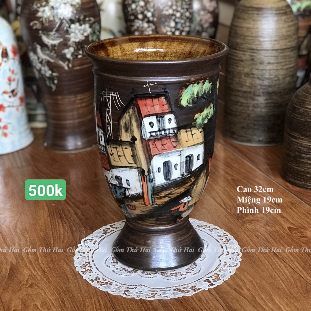 BT23 high grade rustic men bowl flower vase ceramic vase desktop decoration drawing pattern ceramic vase GTH