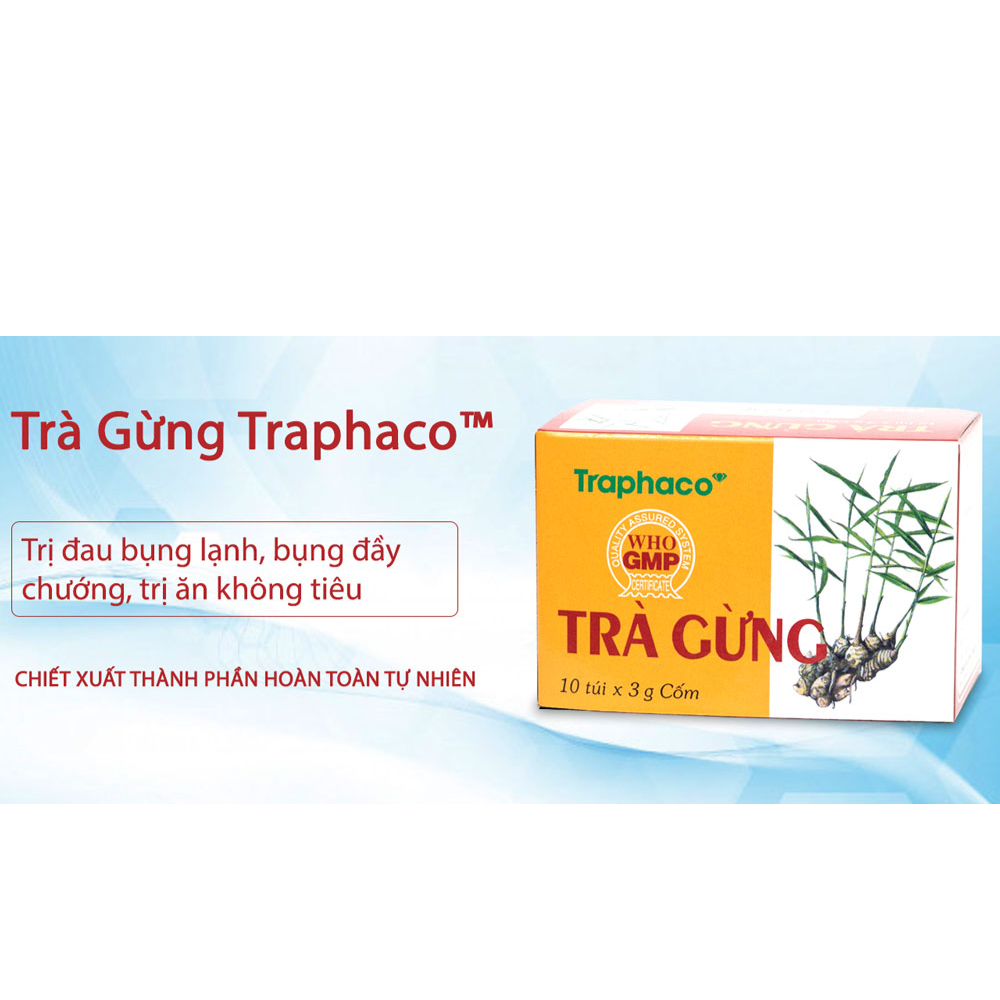 Trà gừng Traphaco (Hộp 10 túi) - Trapharo
