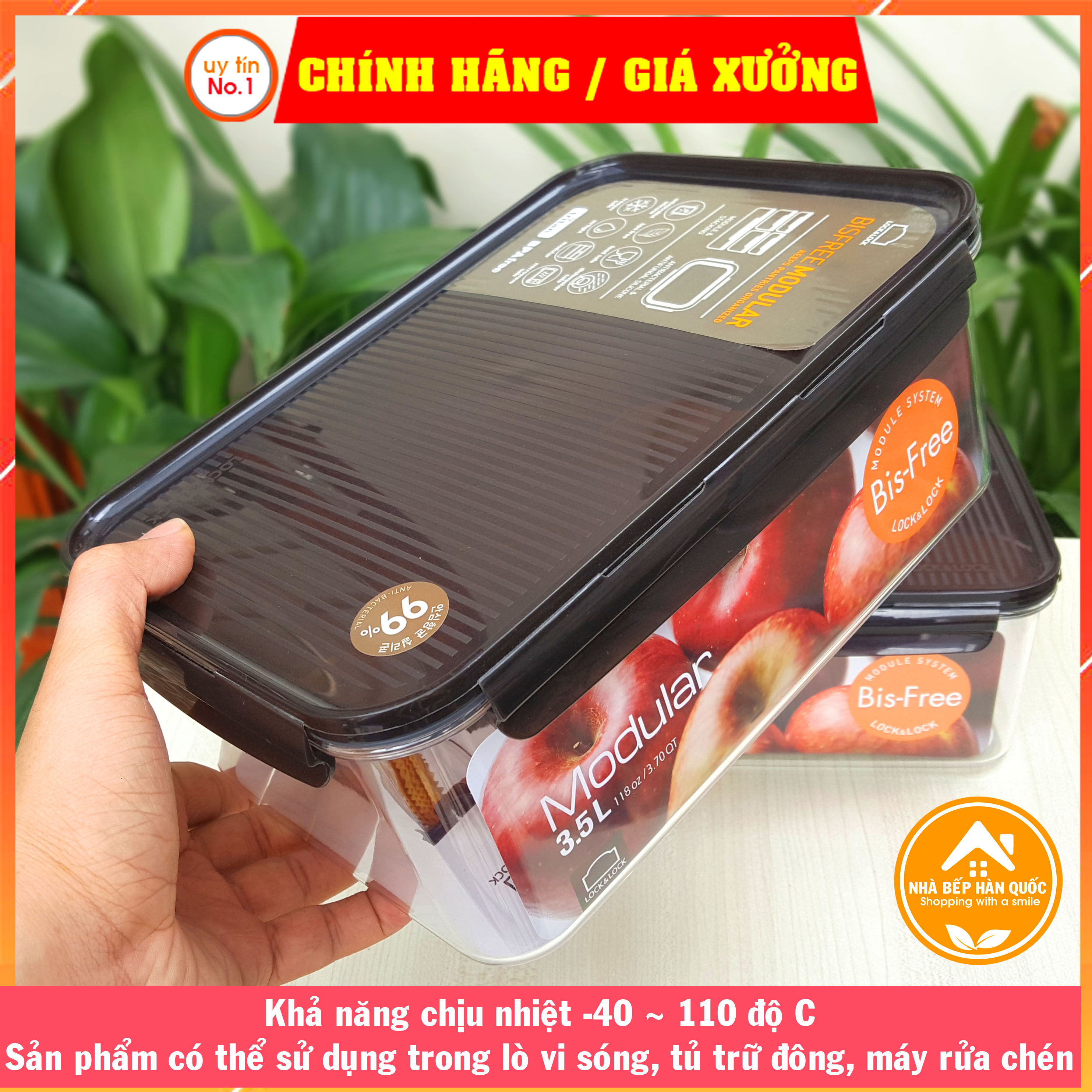 Hộp bảo quản thực phẩm 3500ml &4800ml  Lock&Lock Bisfree Modular - LBF407&LBF408