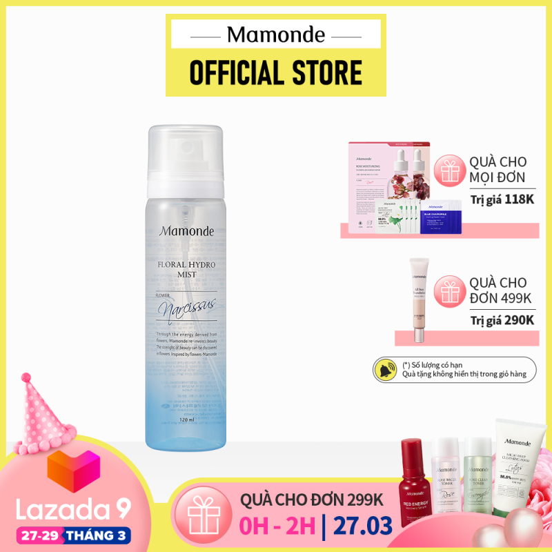 Xịt khoáng cấp ẩm tức thì dạng chai xịt phun sương Mamonde Floral Hydro Mist 120ml giá rẻ