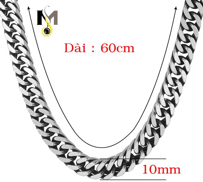 Dây chuyền nam inox kiểu Lặc đôi 10ly KHÔNG ĐEN, KHÔNG RỈ SÉT - Cá tính, mạnh mẽ, cực ngầu