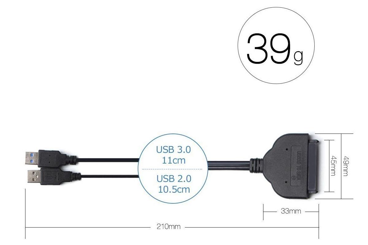 Cáp chuyển đổi USB 3.0 sang Sata cho ổ cứng 2in5