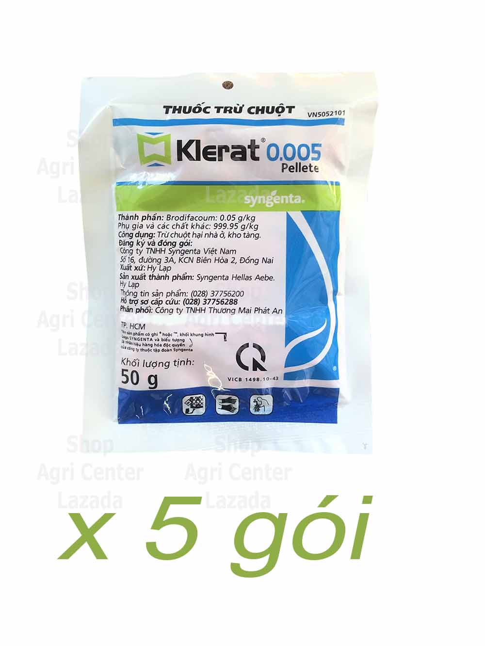 THUỐC DIỆT CHUỘT KILLRAT 0.005% - (5 gói x 50g)