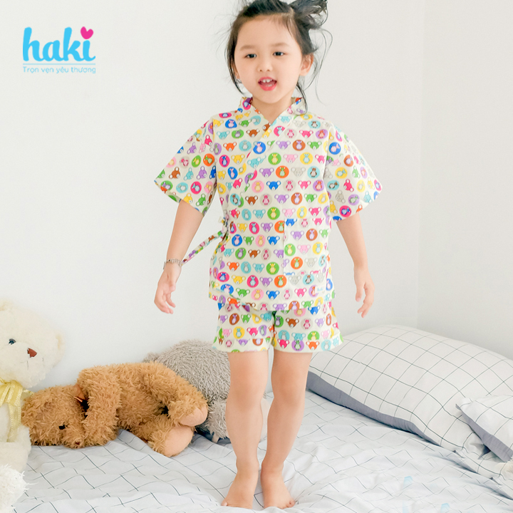 Bộ Yukata cộc tay cho bé HAKI HK152 (10-26kg)