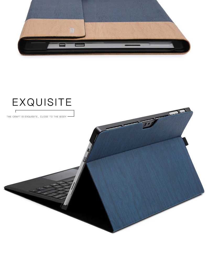 Combo Bao Da Vân Gỗ Cao Cấp Cho Surface Pro 4, 5, 6, 7 Thương Hiệu Taikesen