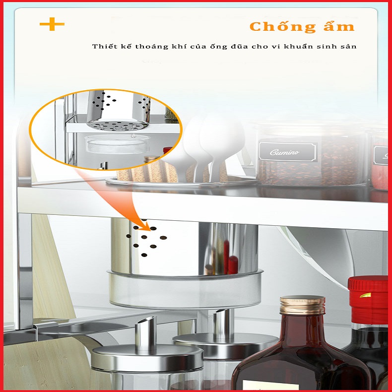 Kệ gia vị inox 2 tầng 30x22x45