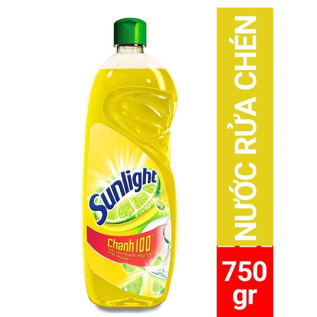 [HCM]NƯỚC RỬA CHÉN SUNLIGHT CHANH 100 CHIẾT XUẤT CHANH TƯƠI 750G