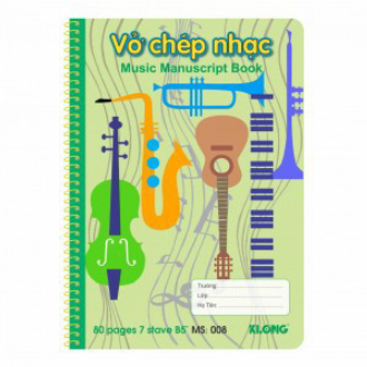 Vở chép nhạc lò xo - 80 trang; Ms 008
