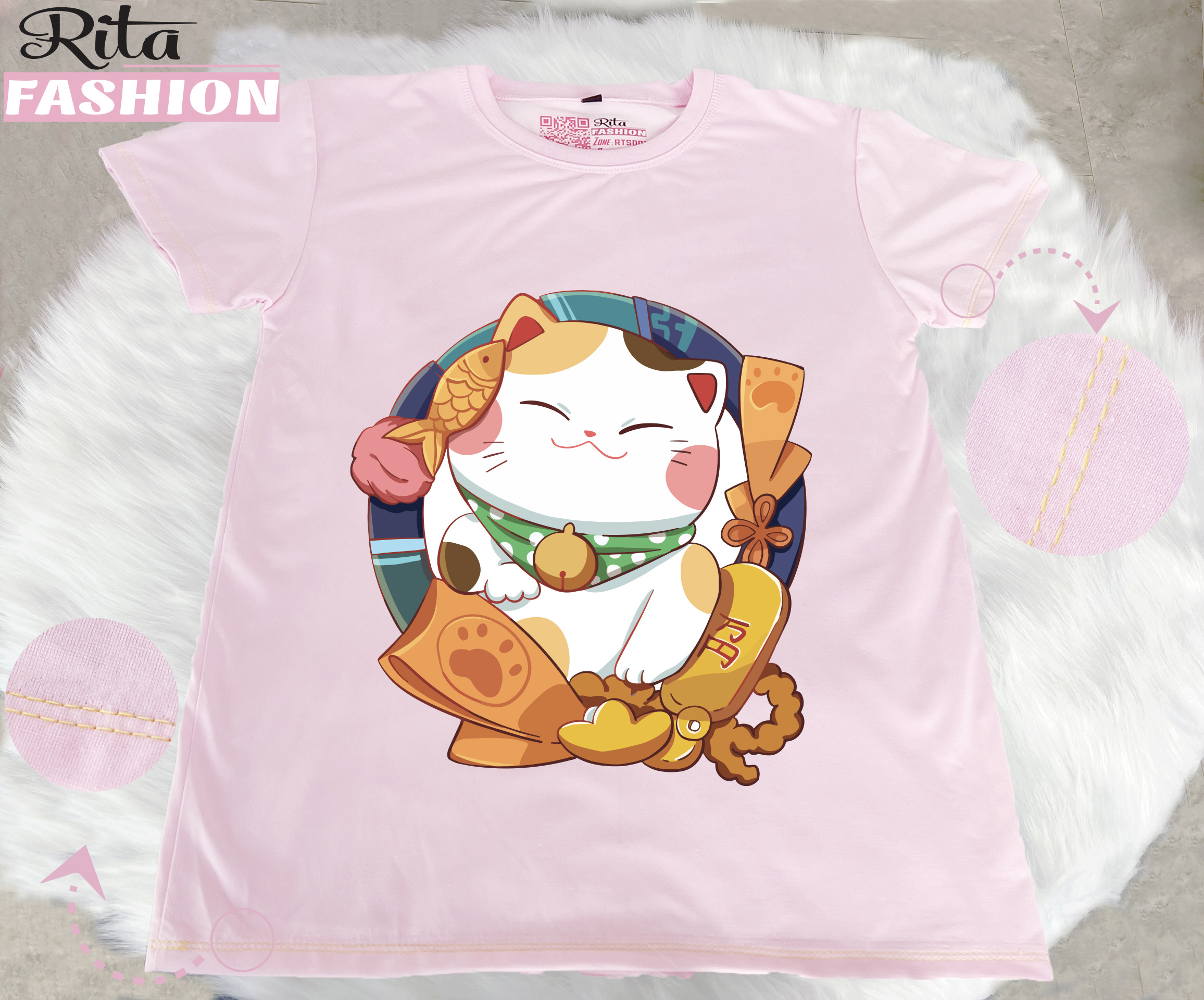 Áo thun Mèo Thần Tài cực cute