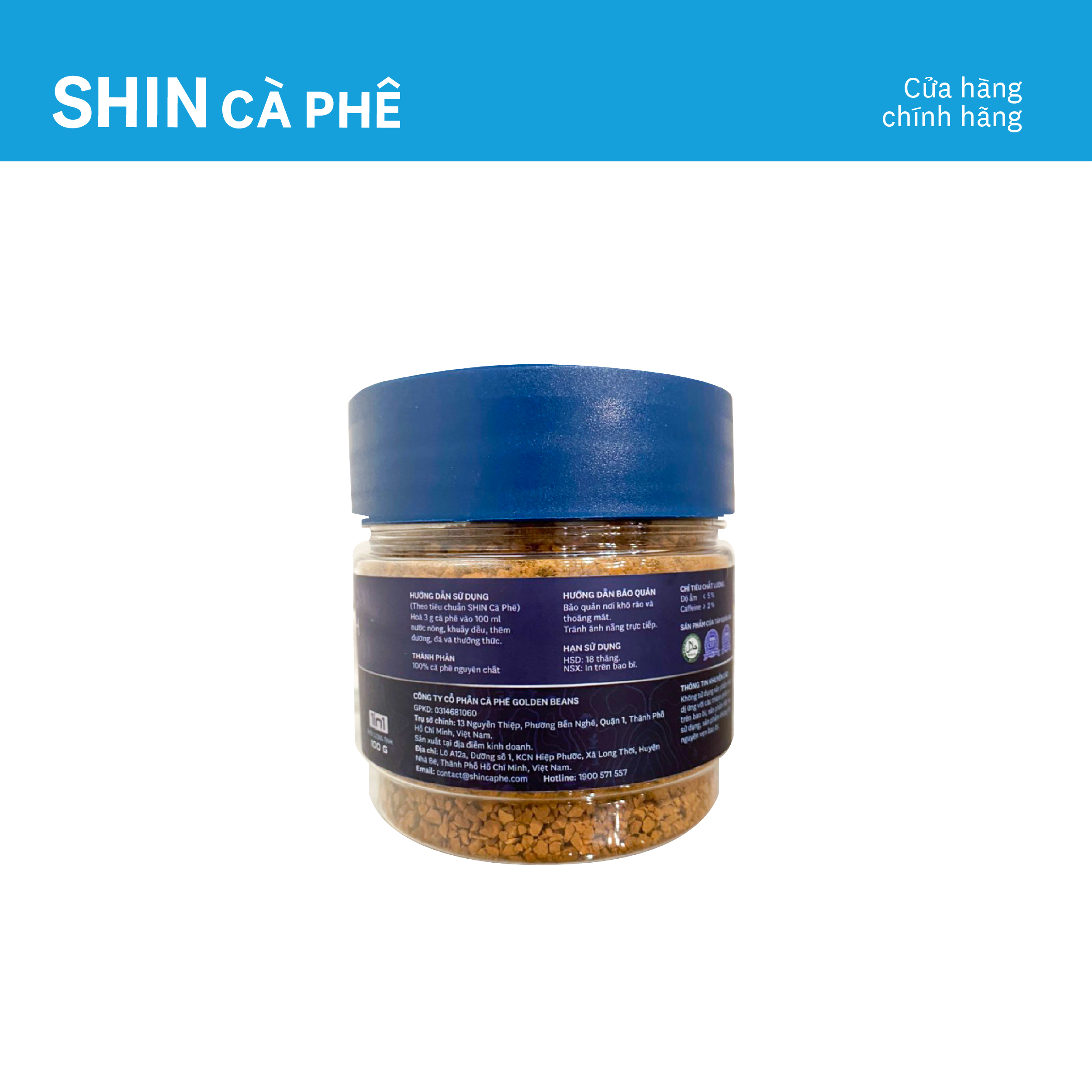 Cà phê hòa tan Arabica sấy lạnh 1in 1- SHIN Cà Phê - Hộp 100g