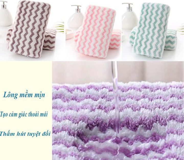 Khăn Mặt Bông Cotton Mềm Mịn Size 30x50cm (Giao màu ngẫu nhiên)