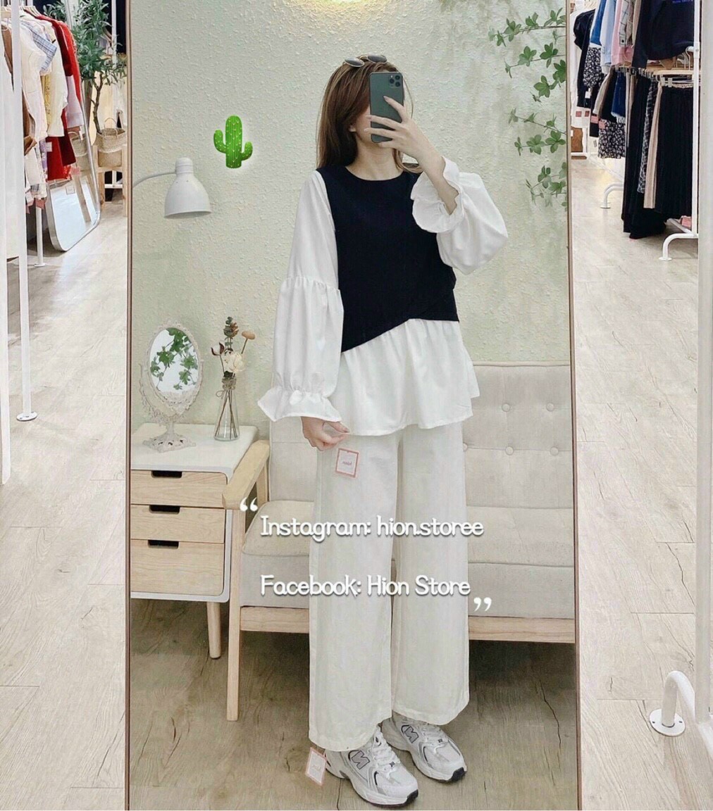 Áo sơ mi kiểu tay phồng áo vải kate mềm form dưới 52 kg trở lại,áo kiểu babydoll áo đẹp giả rẻ