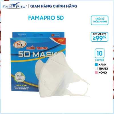 Khẩu trang y tế 3 lớp Famapro 5D Mask (10 cái / Hộp)