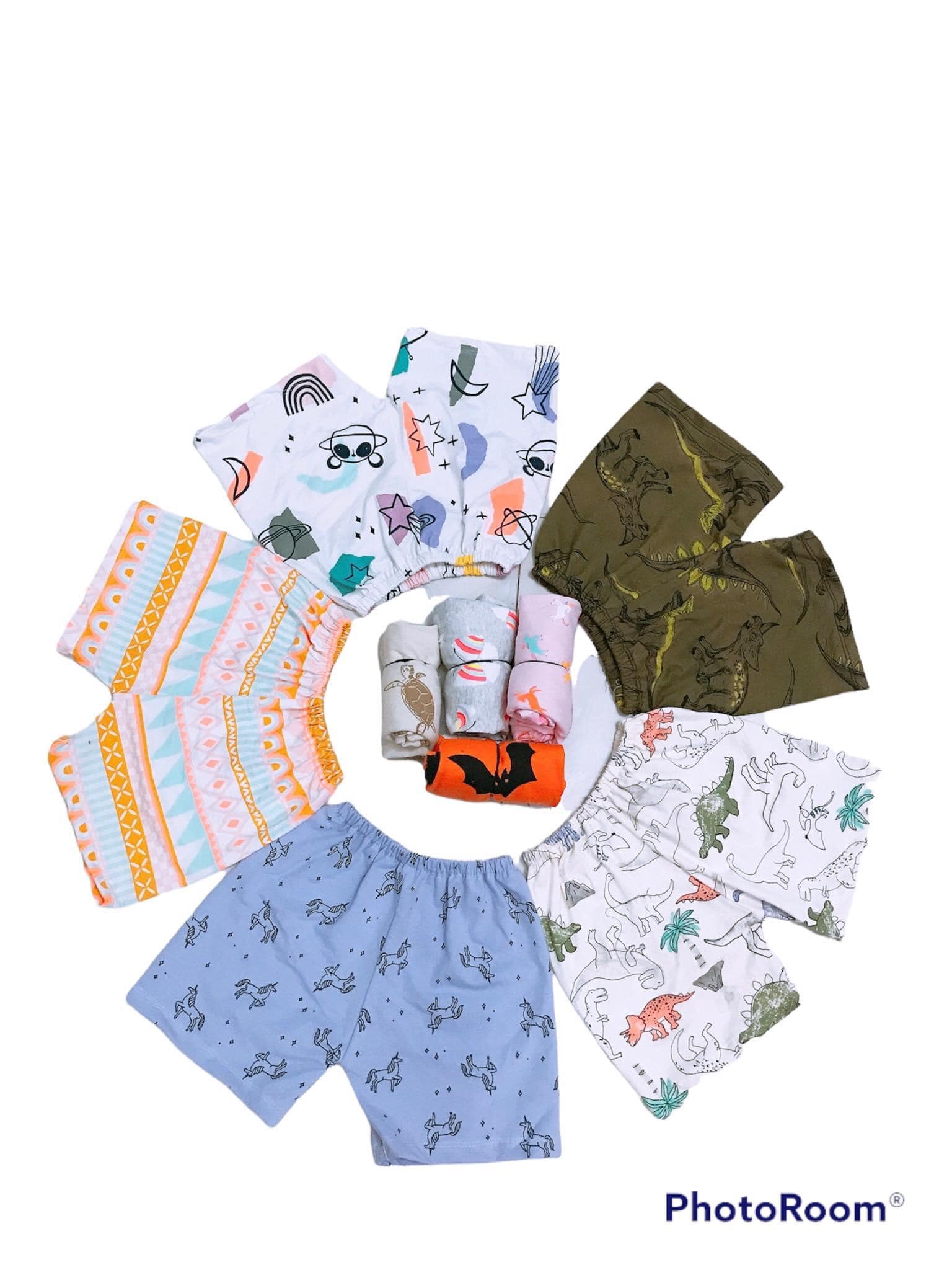 Quần chục đùi cotton cho bé trai bé gái 6-19kg