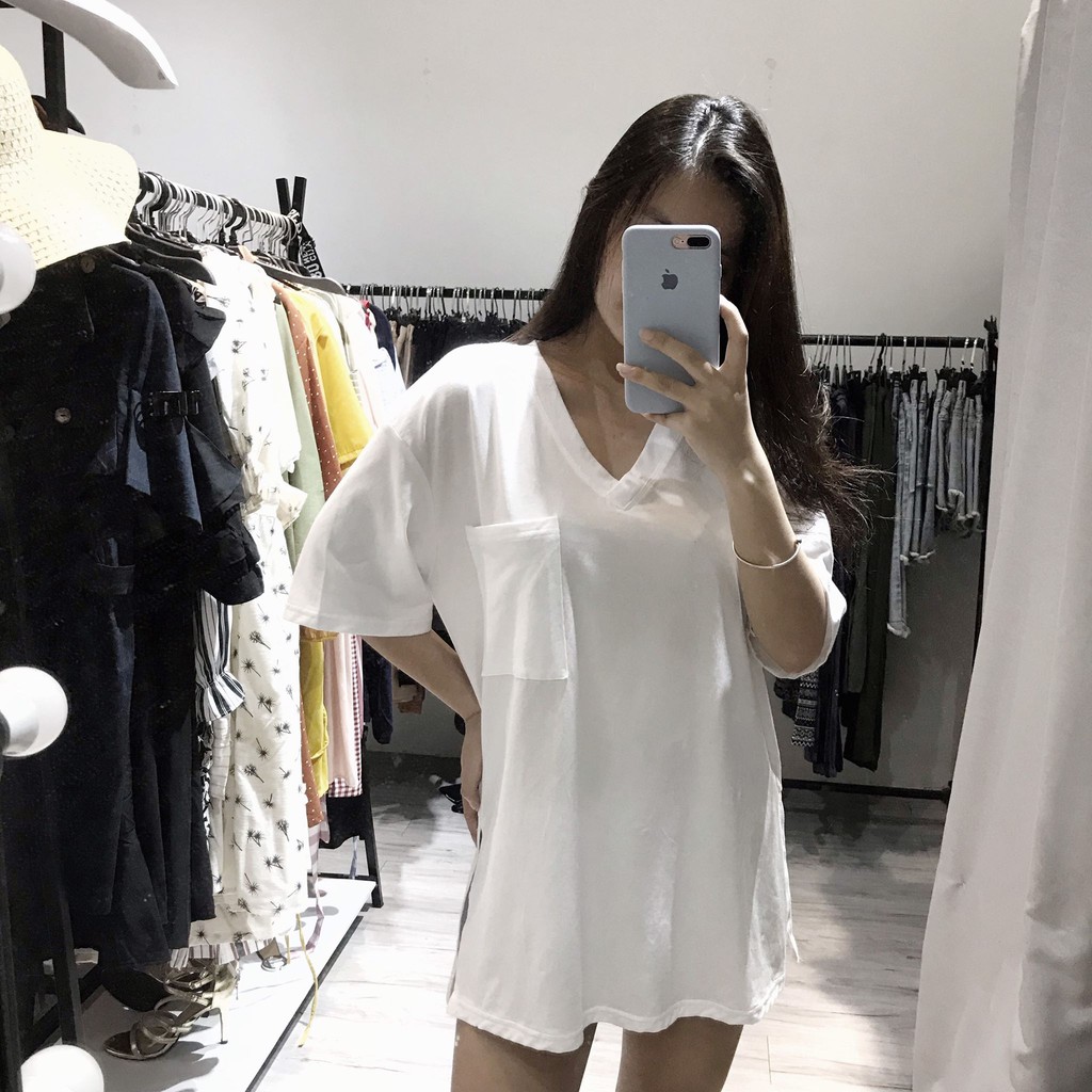 [HCM]ÁO THUN CỔ TIM DÀI CÁ TÍNH