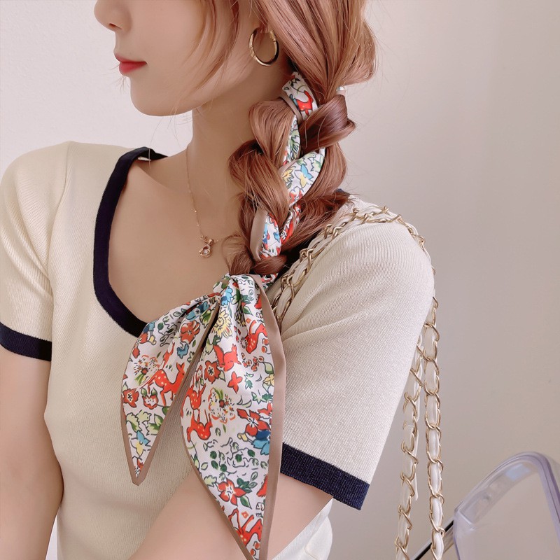 Dây lụa cột tóc đa năng phong cách retro độc lạ Hàn Quốc đẹp rẻ 2021 cột tóc nữ rẻ đẹp
