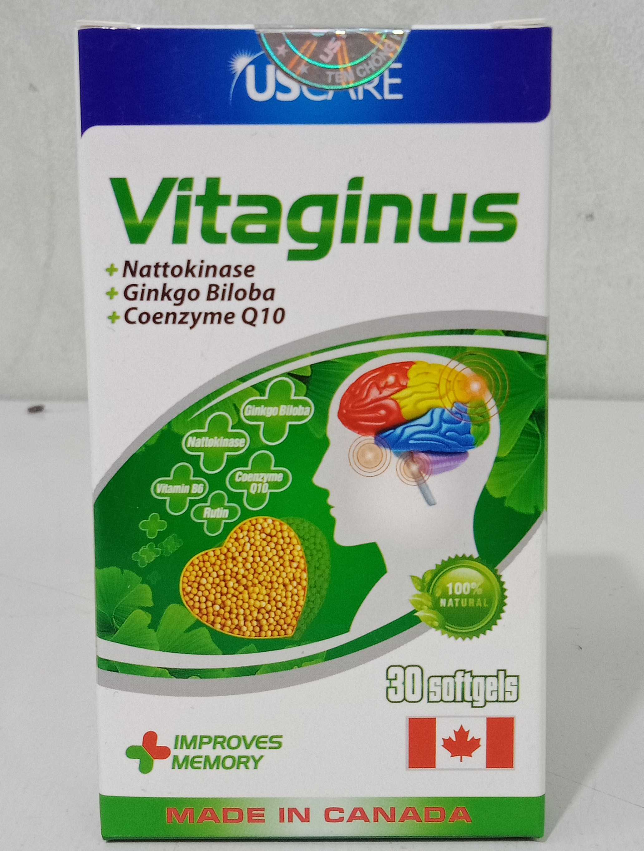 Viên uống bổ não Vitaginus ( 30 viên/ hộp)