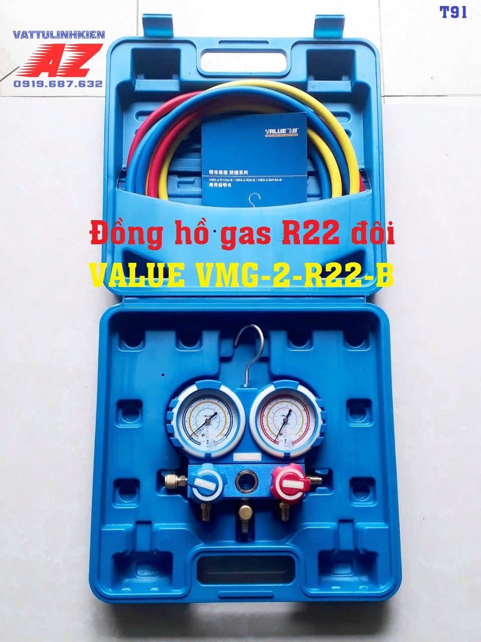 Bộ đồng hồ + dây nạp gas R22 đôi VALUE VMG-2-R22-B