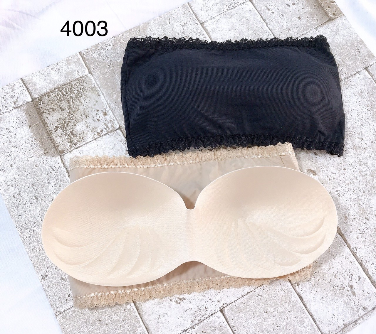 Áo Lót Nữ Bra Ống Su Gân Viền Ren Cài Sau 4003 – Seamless, Co Giãn 4 Chiều
