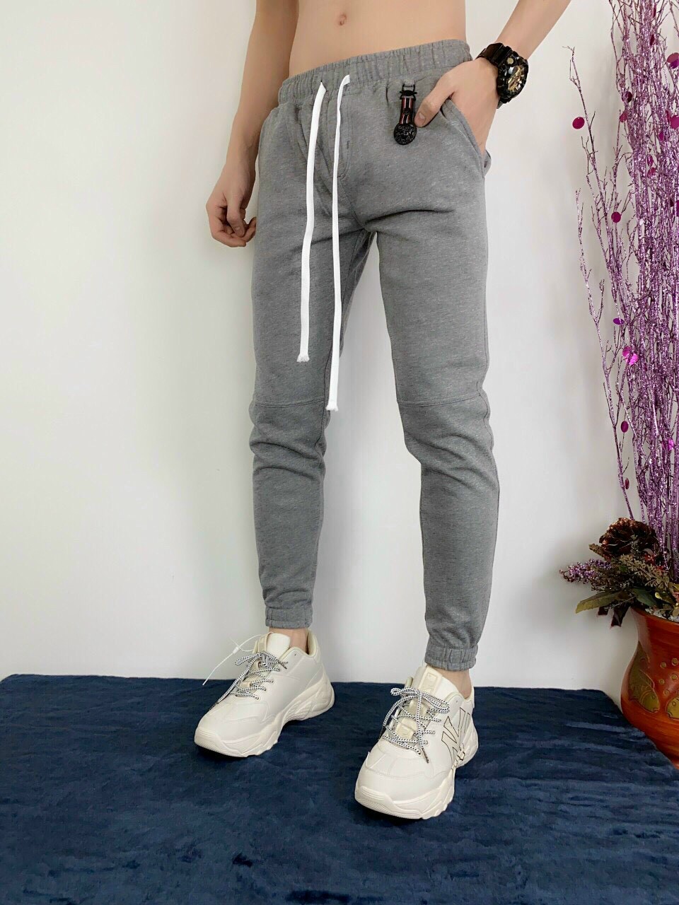 Quần jogger thun dây đeo trang trí JG1952101