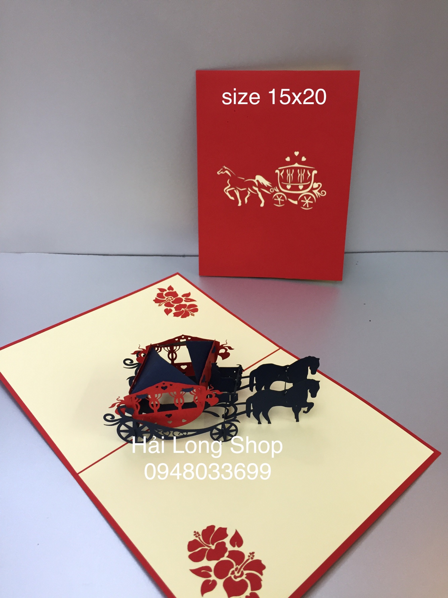 Xe Ngựa - Horse - Thiệp 3D