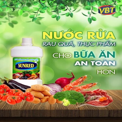 Combo 03 chai nước rửa rau quả, thực phẩm VBT Sunred (500ml)