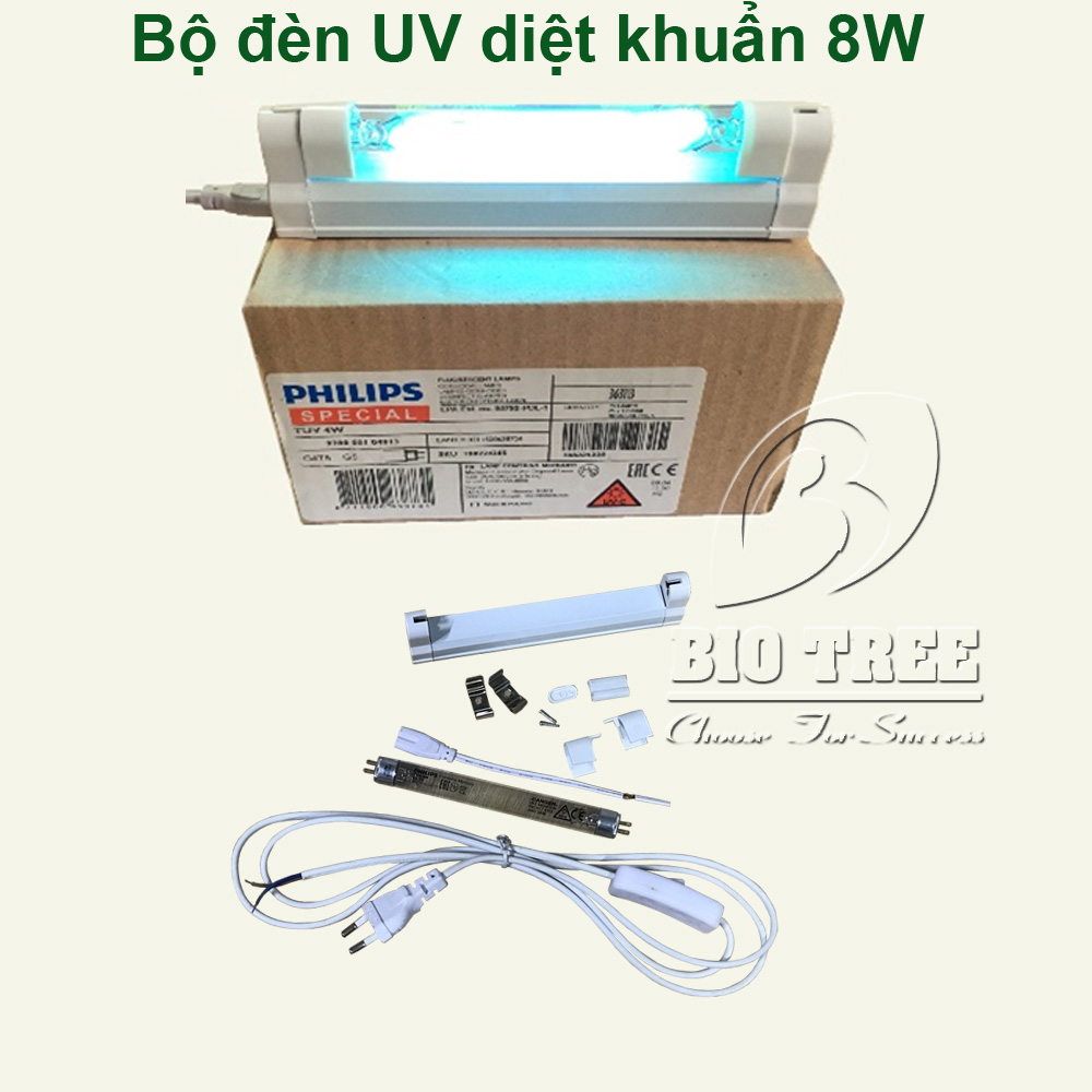 Bộ đèn UV diệt khuẩn 8W Philips
