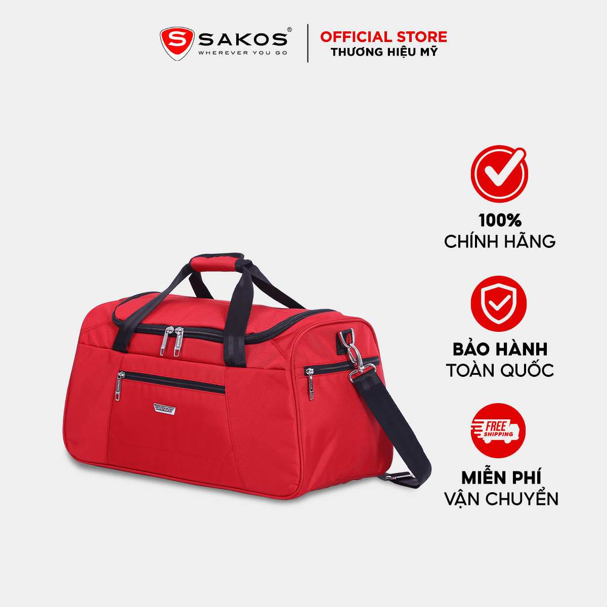 Túi Du Lịch SAKOS BUNKER - Thiết kế năng động trang bị ngăn đựng giày riêng biệt, Tải trọng tối đa 15kg