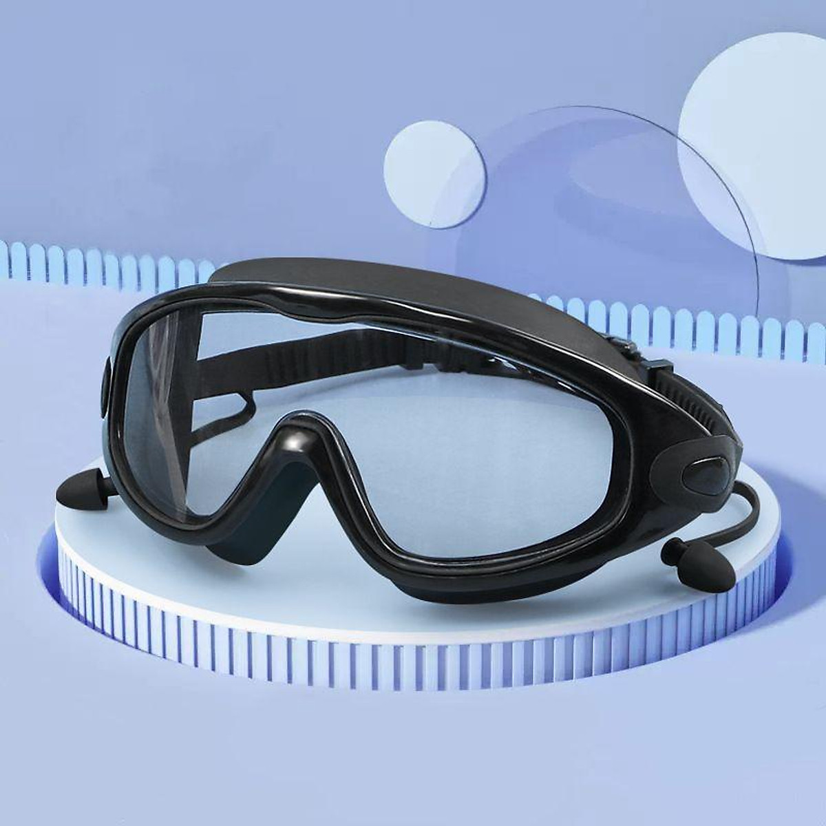 Kính bơi góc rộng viền silicon kèm bịt tai, mắt chống mờ không đọng hơi nước cho bé, kiếng bơi người lớn trẻ em shopNEM