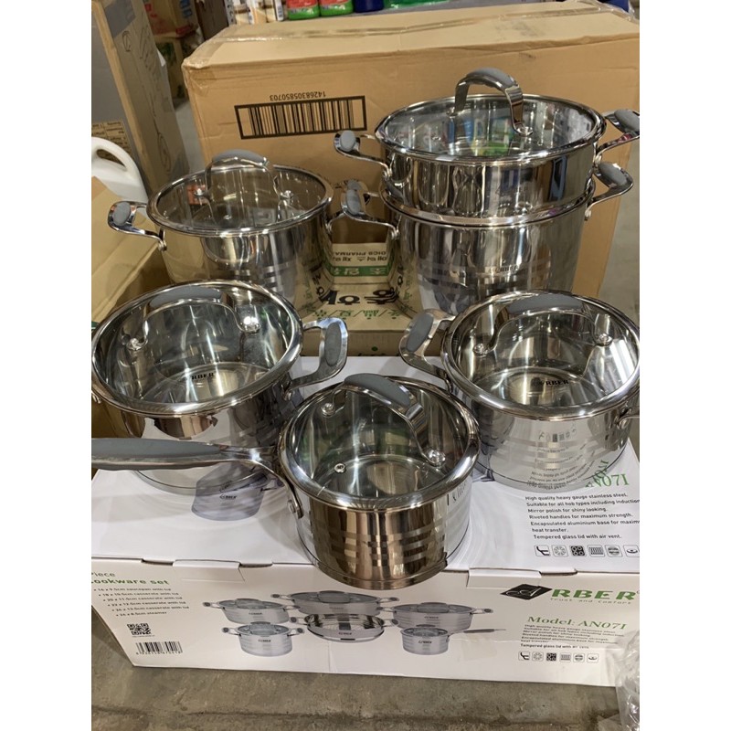 BỘ NỒI INOX 6 MÓN ARBER AN07I