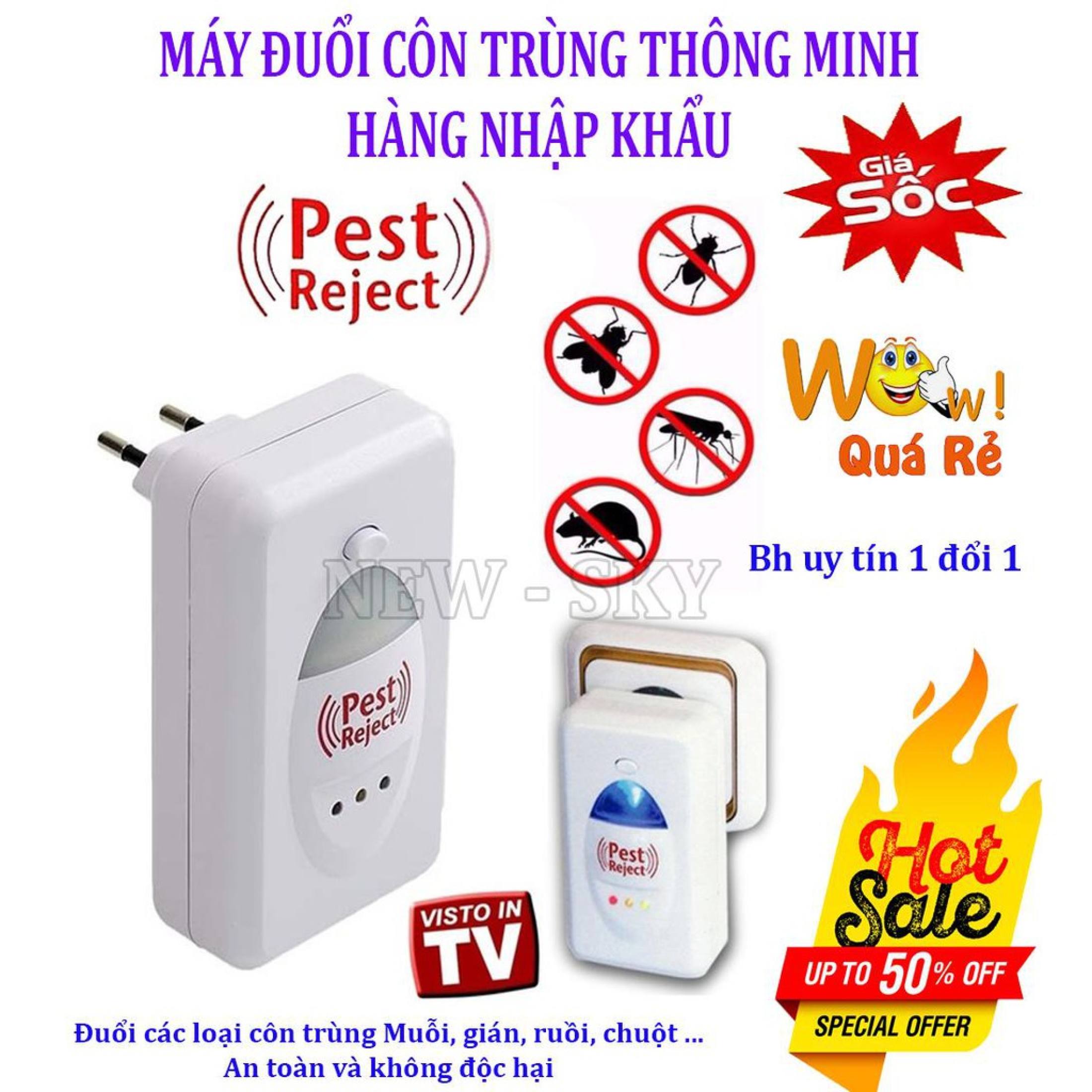 [HCM]Máy Đuổi Các Loại Côn Trùng Pest Reject  Máy Đuổi Chuột  Bằng Sóng Âm Hiệu Quả sau 30 ngày sử dụng  Bảo Vệ Sức Khỏe An Toàn Khi Sử Dụng Thiết Kế Nhỏ Gọn Trang Nhã Có Đèn Báo Sáng Ban Đêm Thay Cho Đèn Ngủ.bh 1 đổi 1