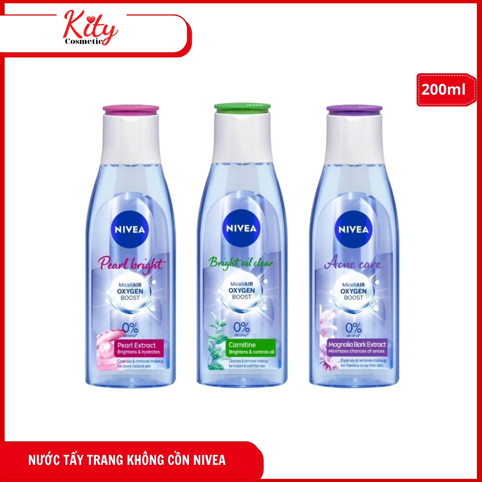 (200ml)Nước Tẩy Trang Không Cồn NIVEA 200ml