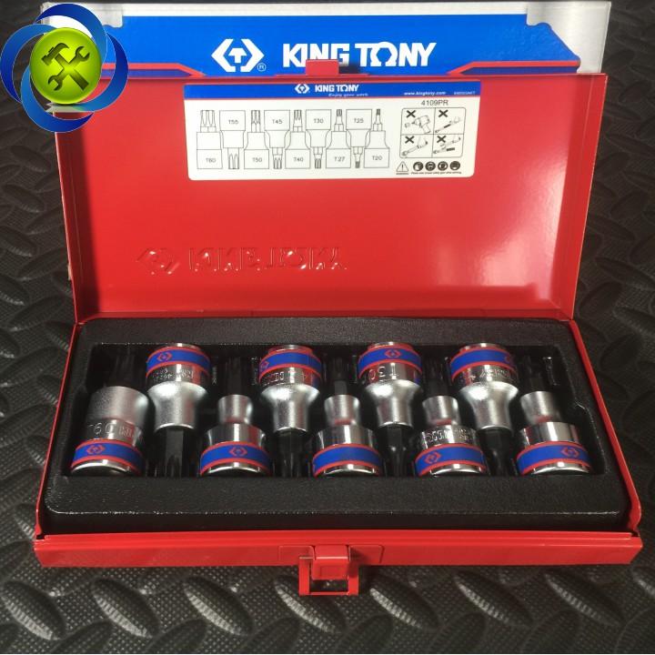 [HCM]Bộ đầu tuýp lục giác sao Kingtony 4109PR 9 chi tiết 1/2