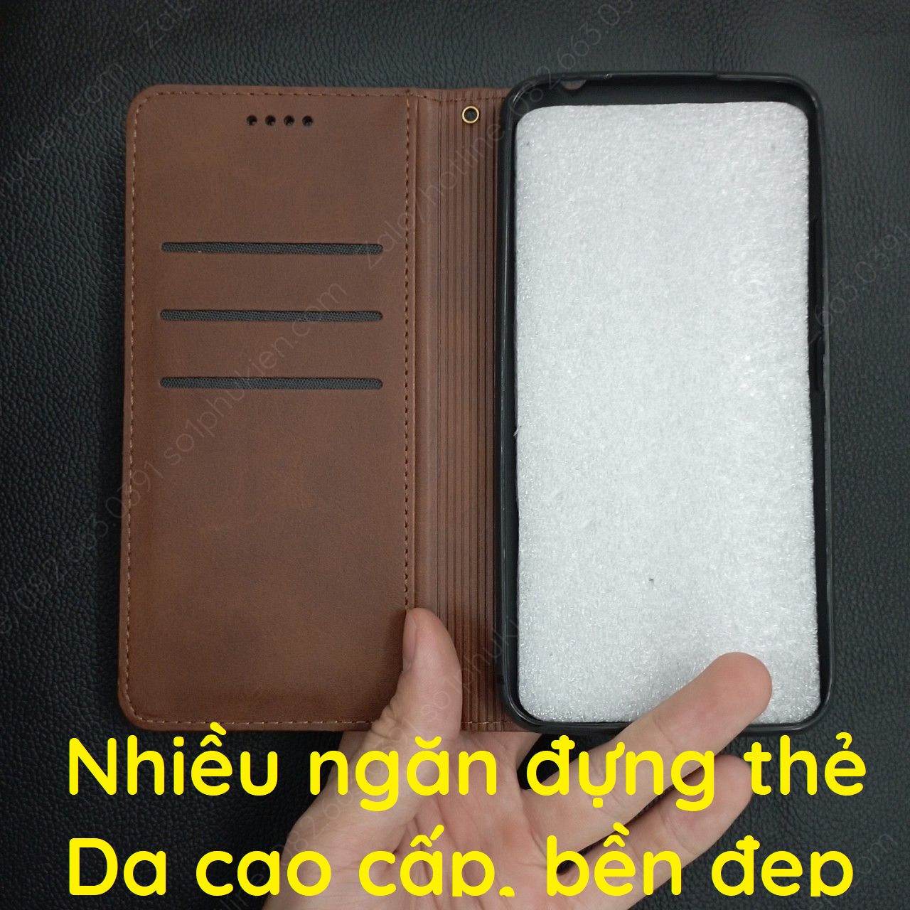 Bao da Samsung A20 / A30 có ngăn đựng thẻ, chống xem phim, chất da sang trọng bền đẹp